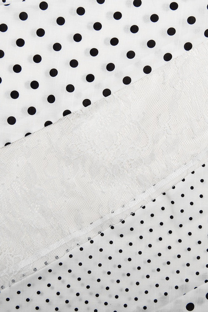 Sheer Polka Dot Asymmetrical Skirt - Fashionpara