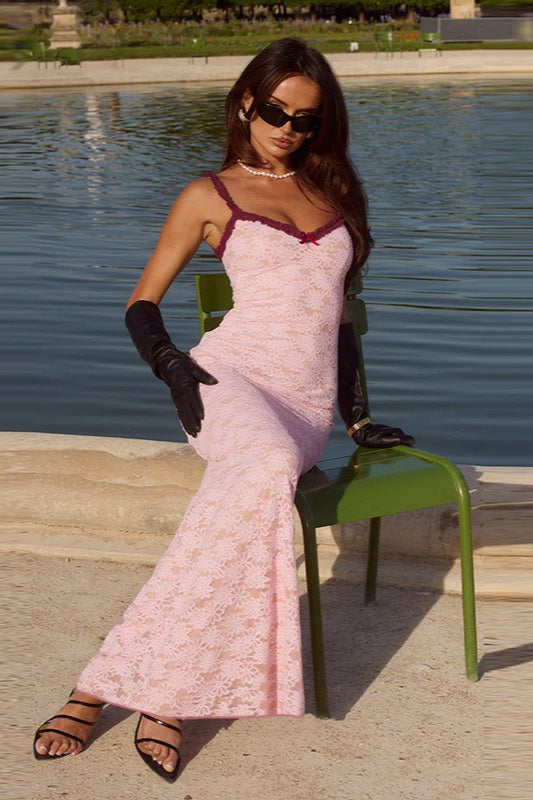 Lace Insert Slip Dress - View 2