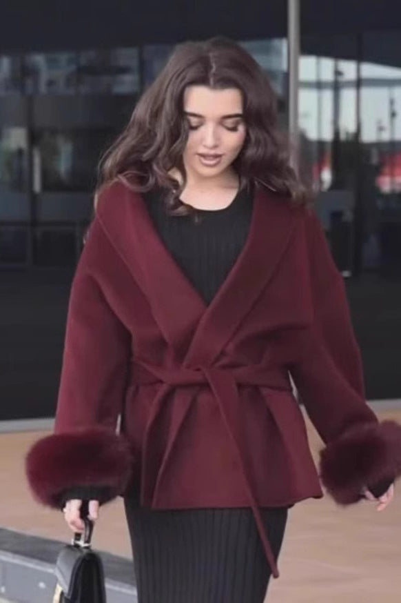 Robe Style Double-Faced Wool Coat