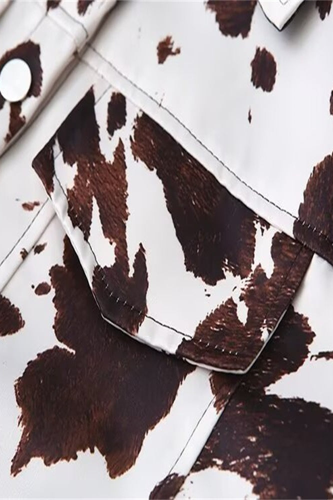 Vintage Print Long Sleeve Shirt Coat for Stylish Comfort