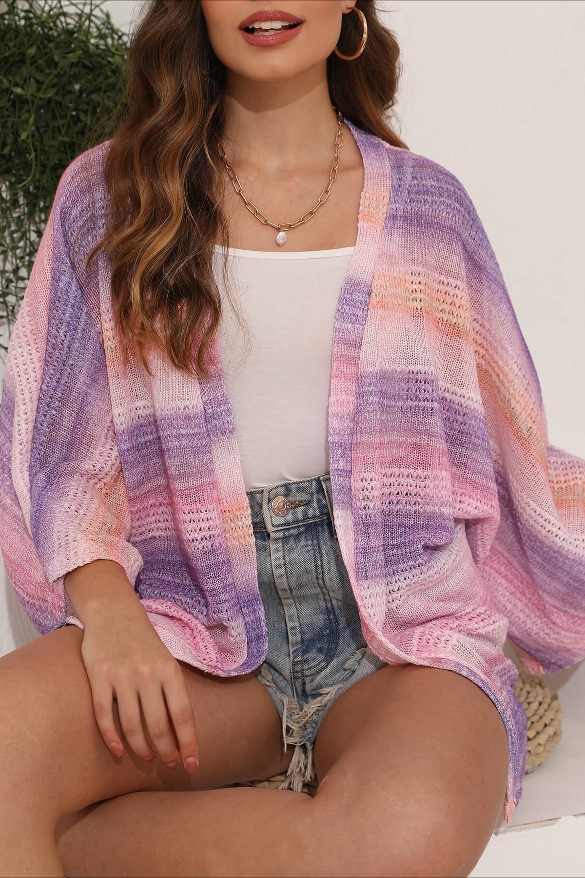 Crochet Tie Dye Relaxed Cardigan 6