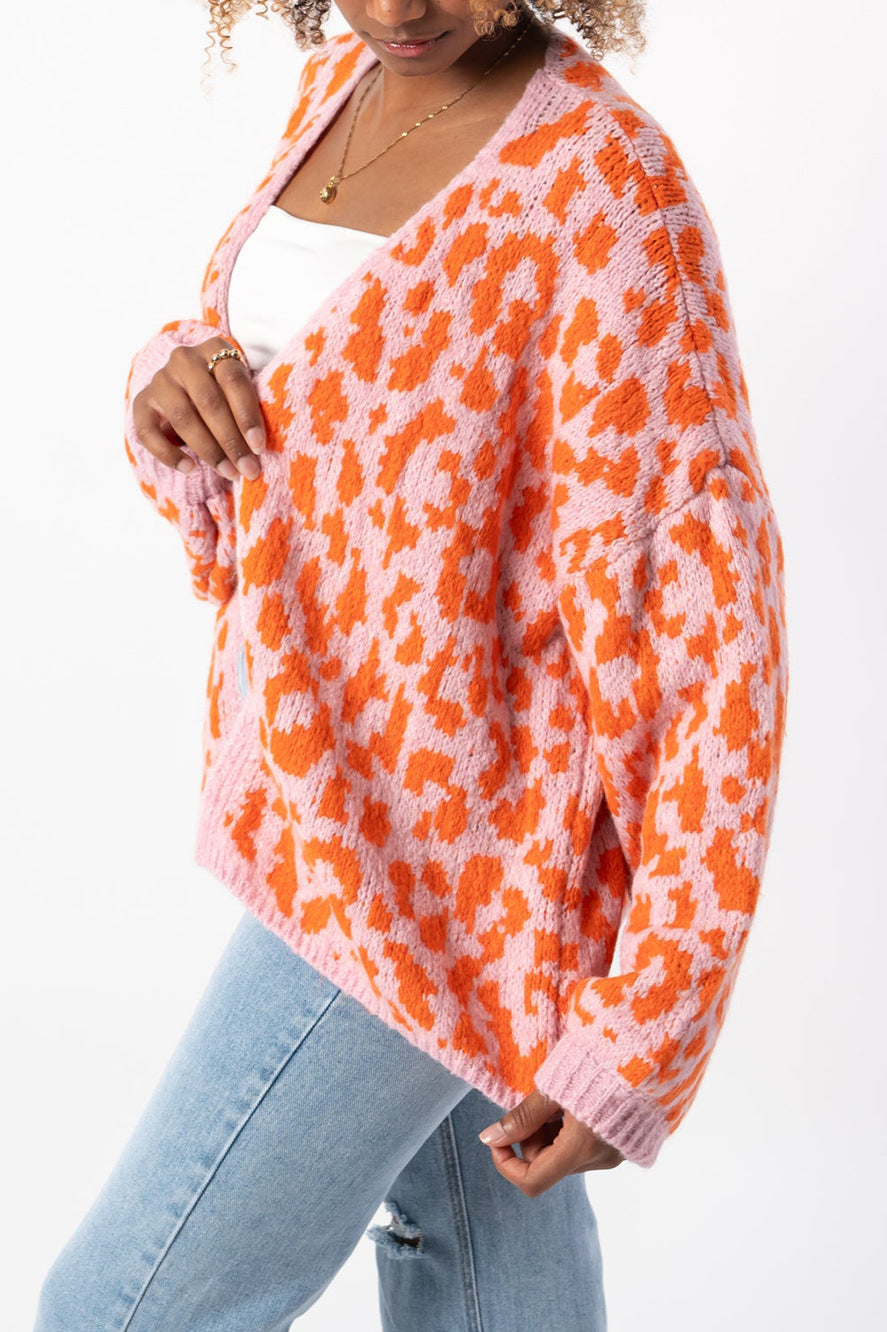 Colorblock Loose Fit Cardigan for Effortless Style and Comfort - Fashionpara