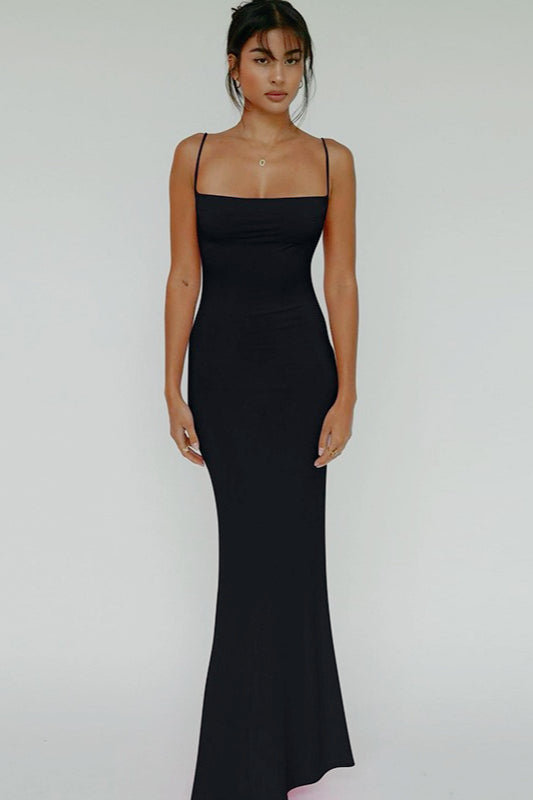 Sultry Solid Slip Dress
