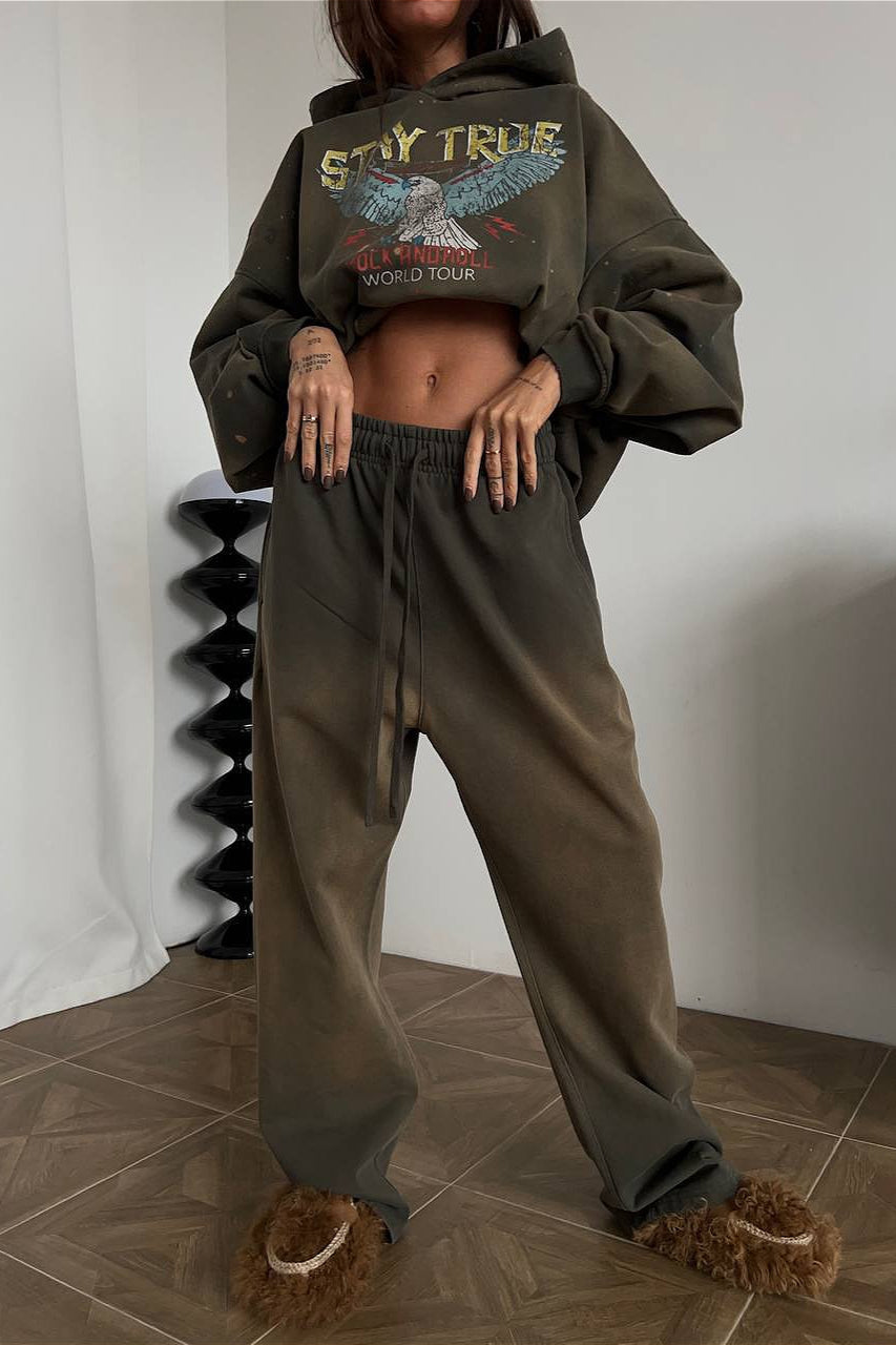 Streetwear Hoodie Two Piece Pants Set