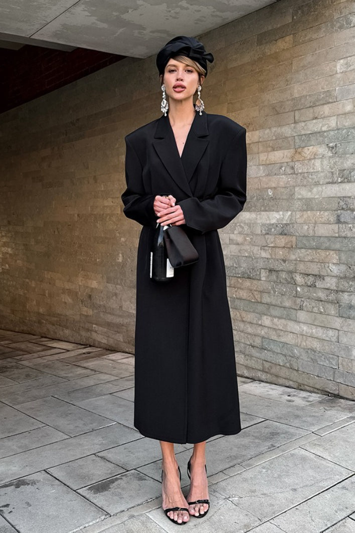 Slim Fit Long Blazer Coat - Fashionpara