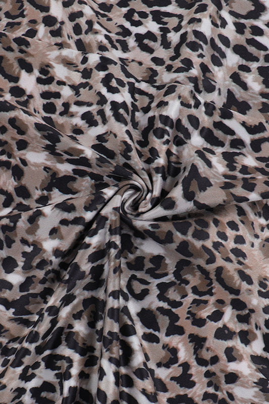 Chic Leopard Print Spaghetti Strap Maxi Dress