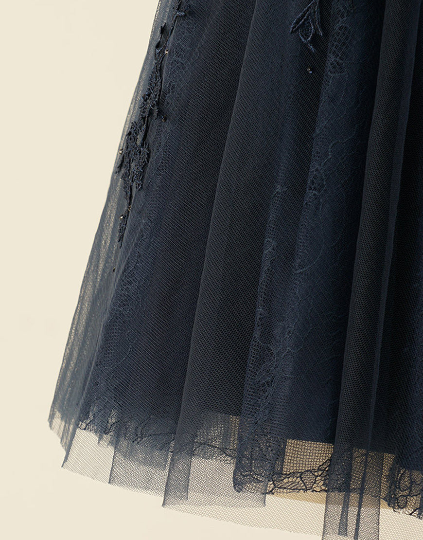 A-Line Spaghetti Straps Short Tulle Homecoming Dress With Appliques - Fashionpara