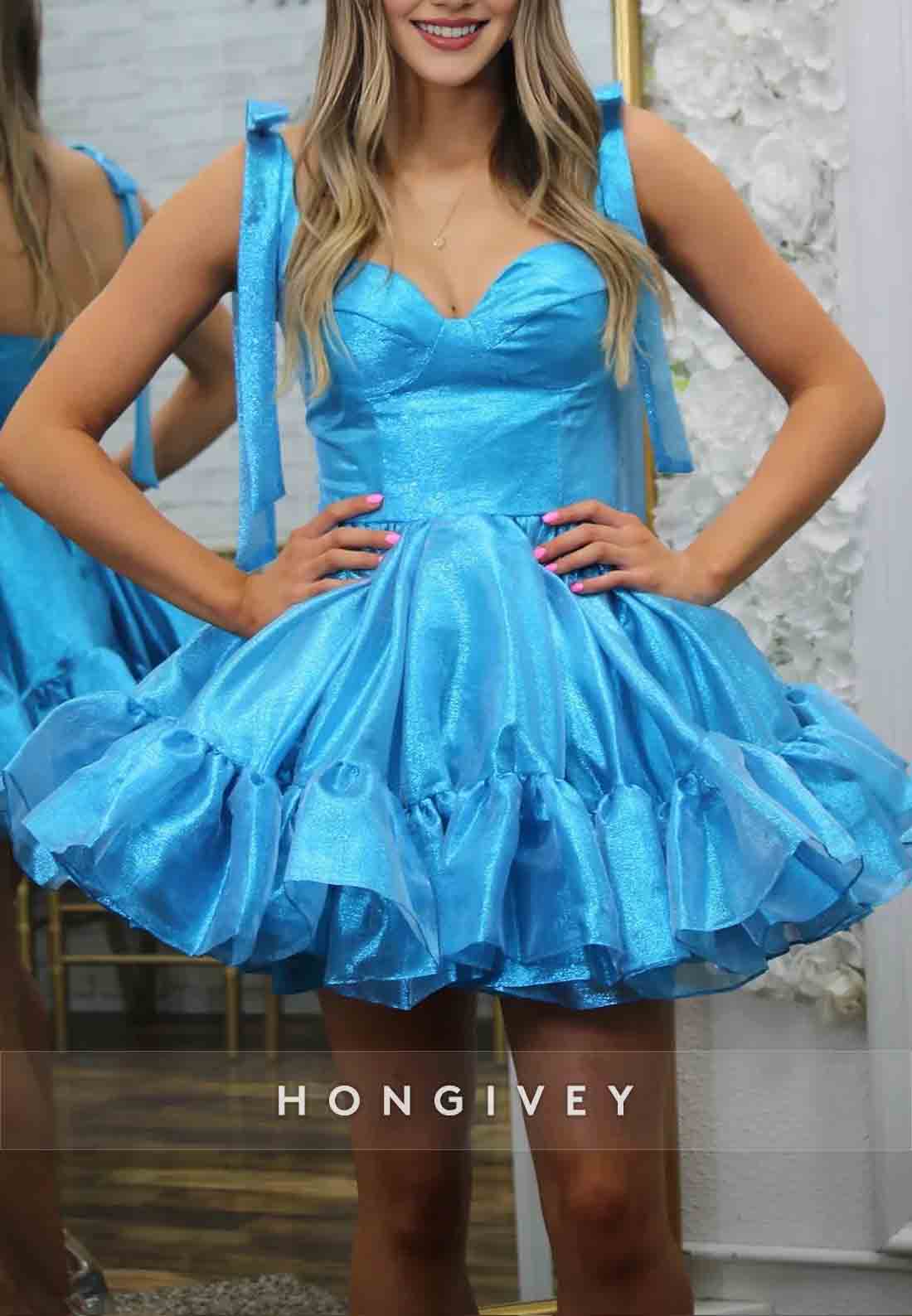 Ball Gowns Sweetheart Pleated Bowknot Low Back Short Homecoming Dresses