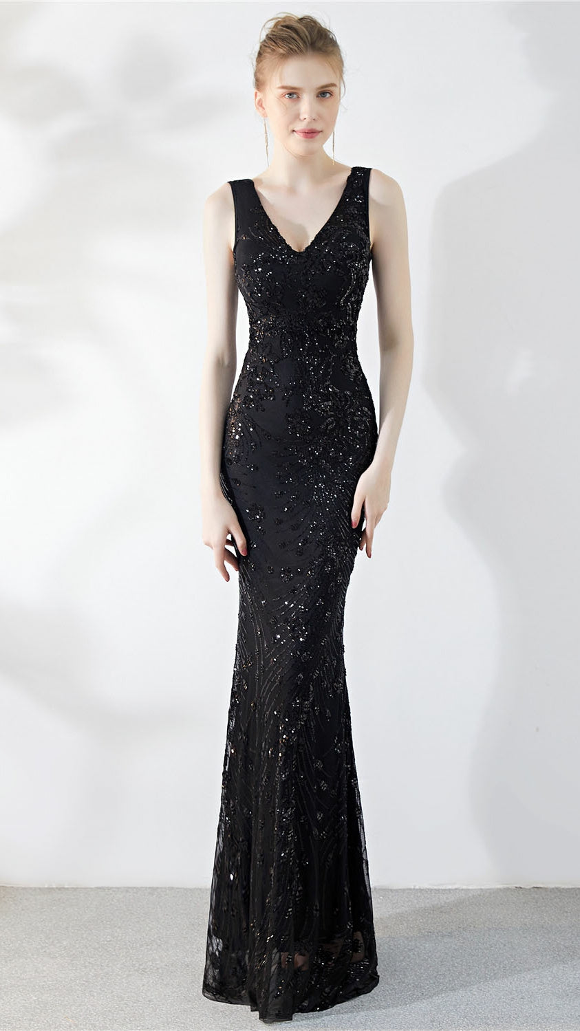 slim long evening dress