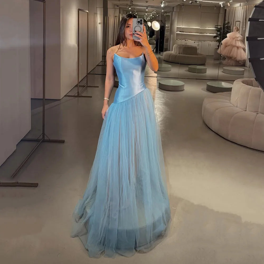 Customized 2025 Prom Dress Elegant Tulle Skirt Formal Gown Graduation Dress Long Evening Dress Woman Party Dress