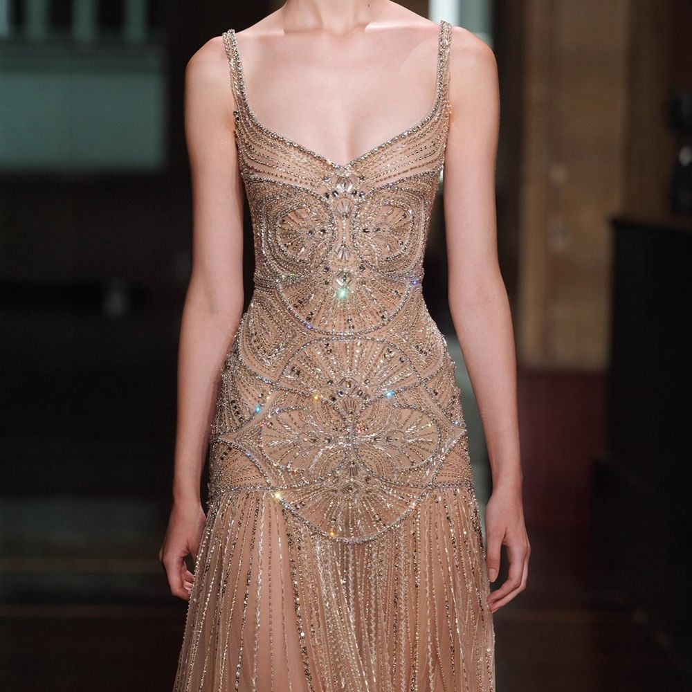 Gorgeous Spaghetti Straps Tulle Beaded Mermaid Long Party Dress Evening Gown D1650