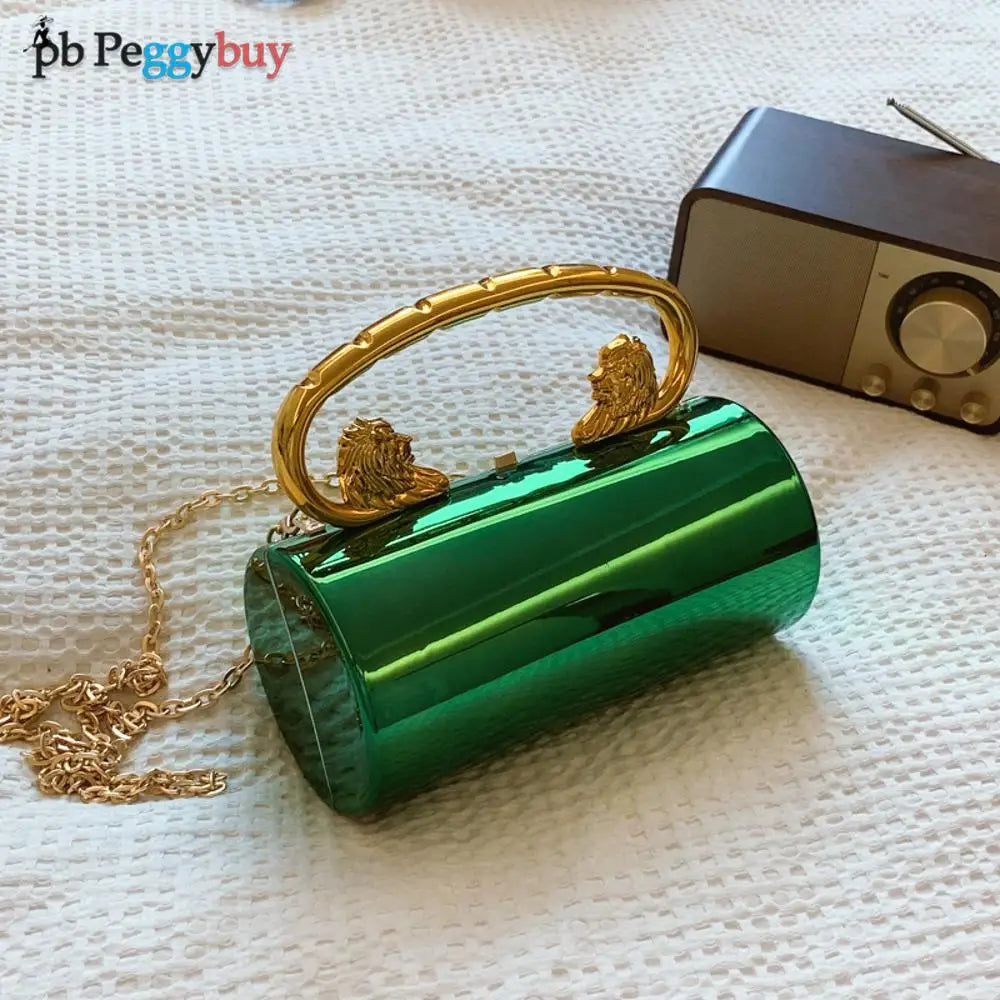 Acrylic Cylinder Crossbody Evening Clutch Bag