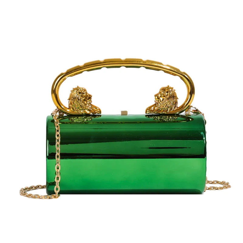 Acrylic Cylinder Crossbody Evening Clutch Bag