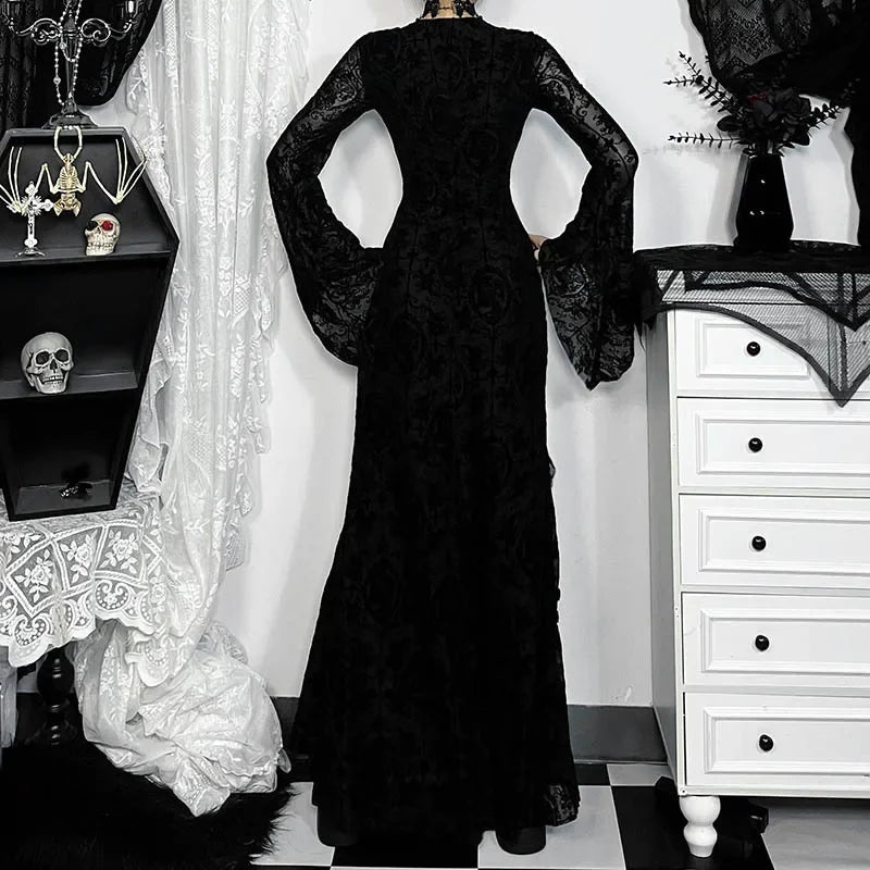 Quadrilateral Neck Corset Flare Full-Length Dress