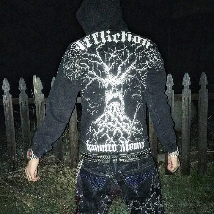 Gothic Skull Zipper Hoodie