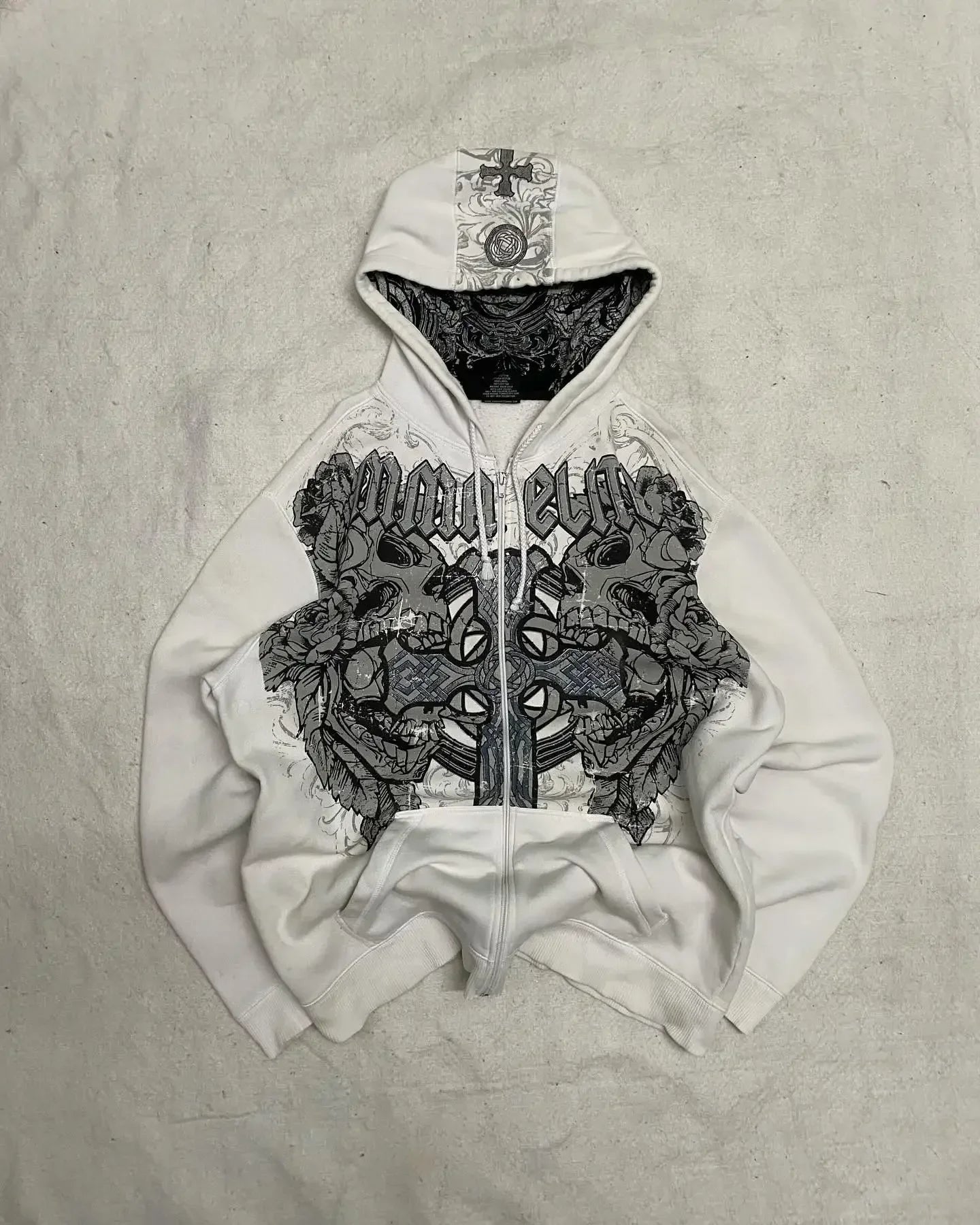 Affliction Gothic Skull Zipper Hoodie