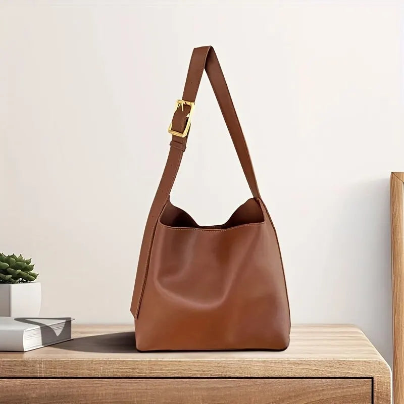 All-Match Minimalist PU Leather Shoulder Bag
