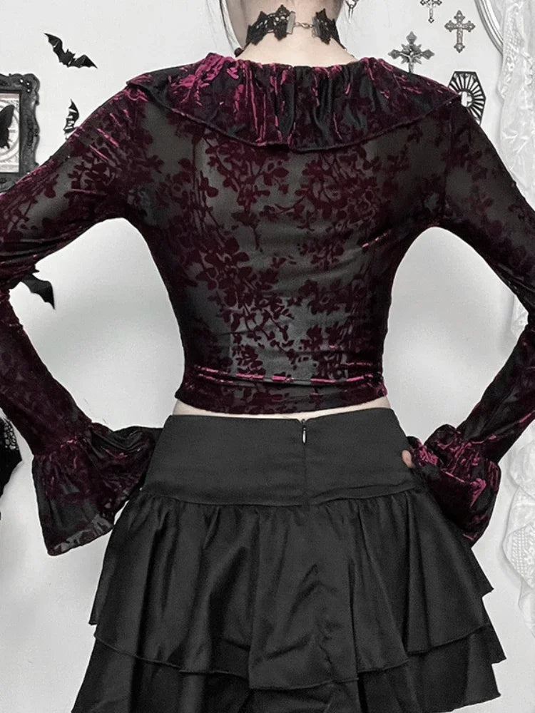 Grouped Frilled Knitted Top