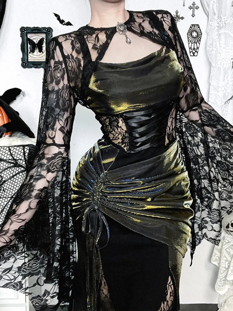 Tall Waist Bandage Bodice Maxi Dress