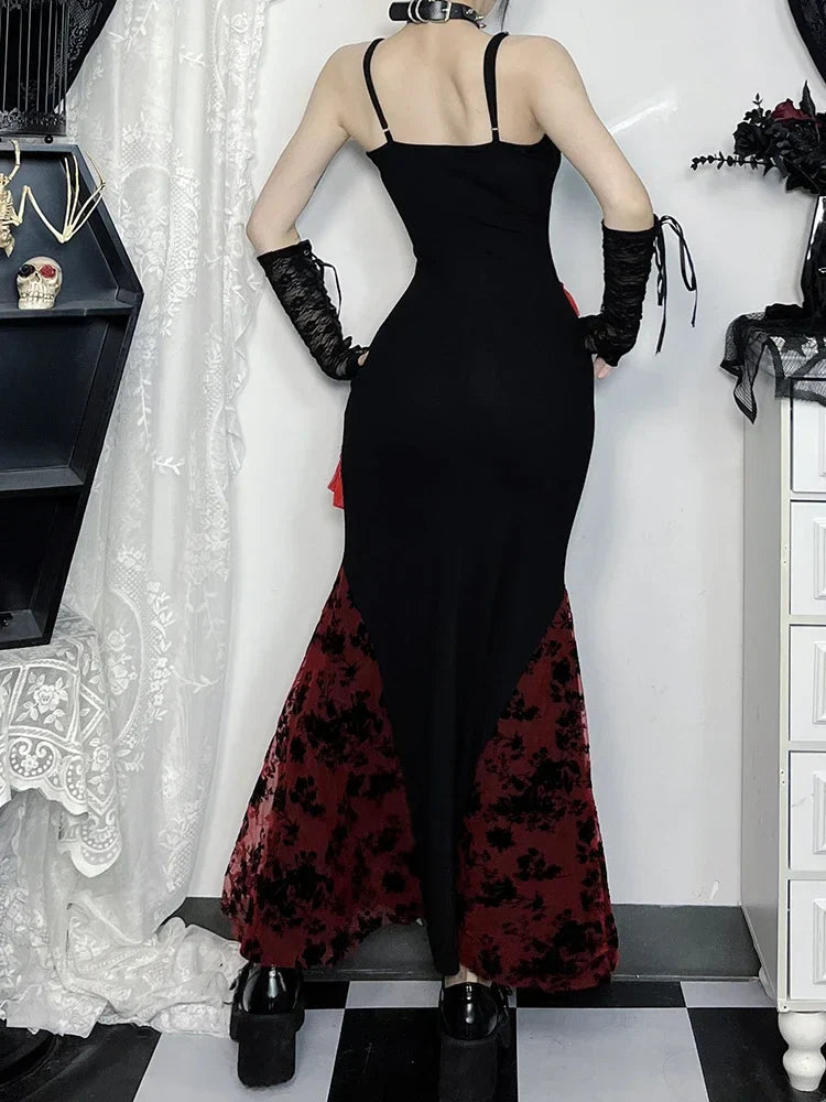 Fringe Spaghetti Strap Form-Fitting Maxi Dress