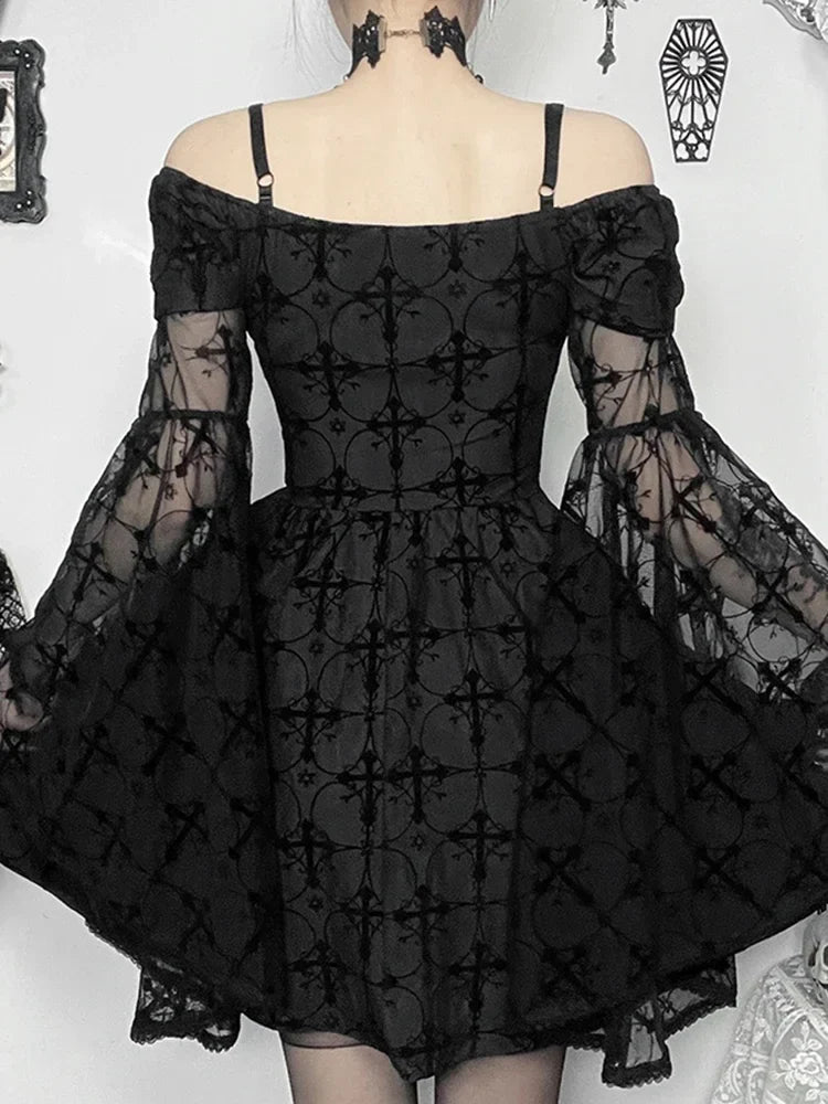 Angry Flare Sleeve Mini Dress