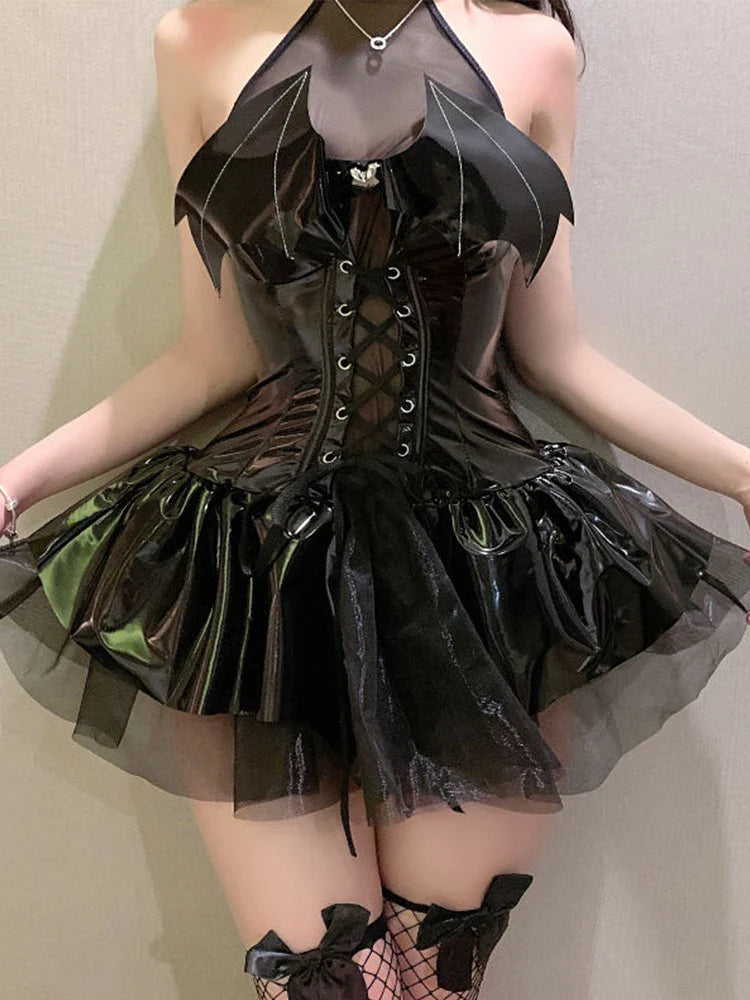 Dress Hollow Bat Mini Outfit