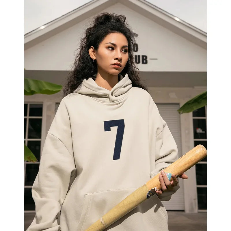 American Retro Casual Digital Print Hoodie