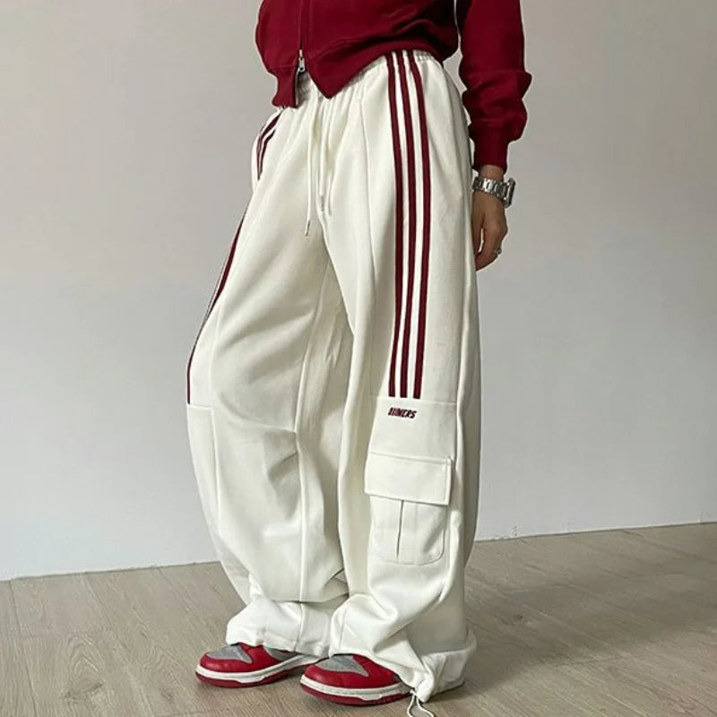 Retro Lazy Stripes Wide Leg Pants