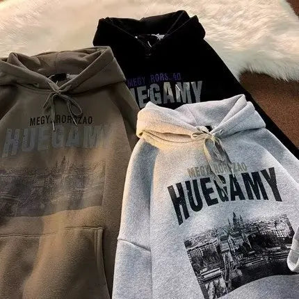 Loose Oversized American Retro Hoodie