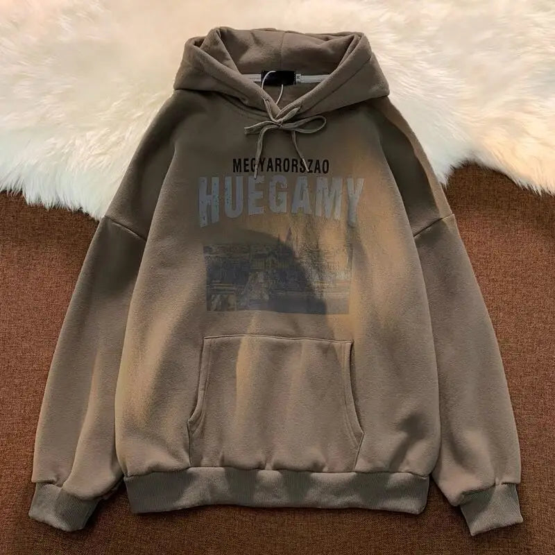 Loose Oversized American Retro Hoodie 3