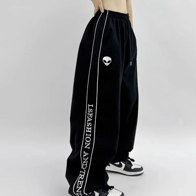 Printed Drawstring Sports Casual Pants