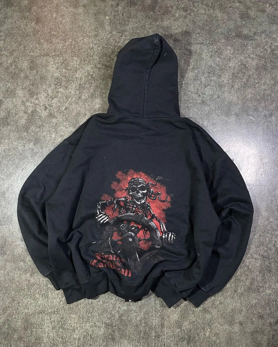 Skeleton Printed Zipper Hoodie