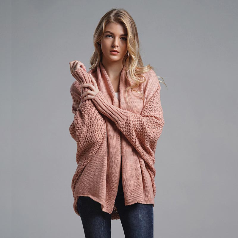 Oversized Sweater Knitted Patchwork Batwing Sleeves 10