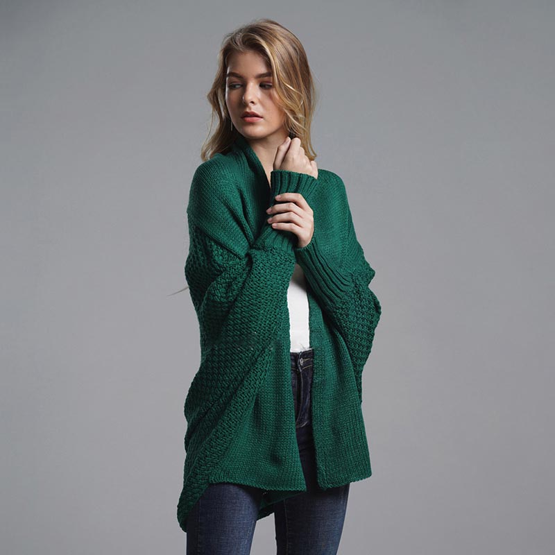 Oversized Sweater Knitted Patchwork Batwing Sleeves 7