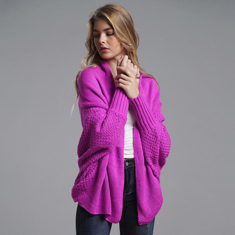 Oversized Sweater Knitted Patchwork Batwing Sleeves 6