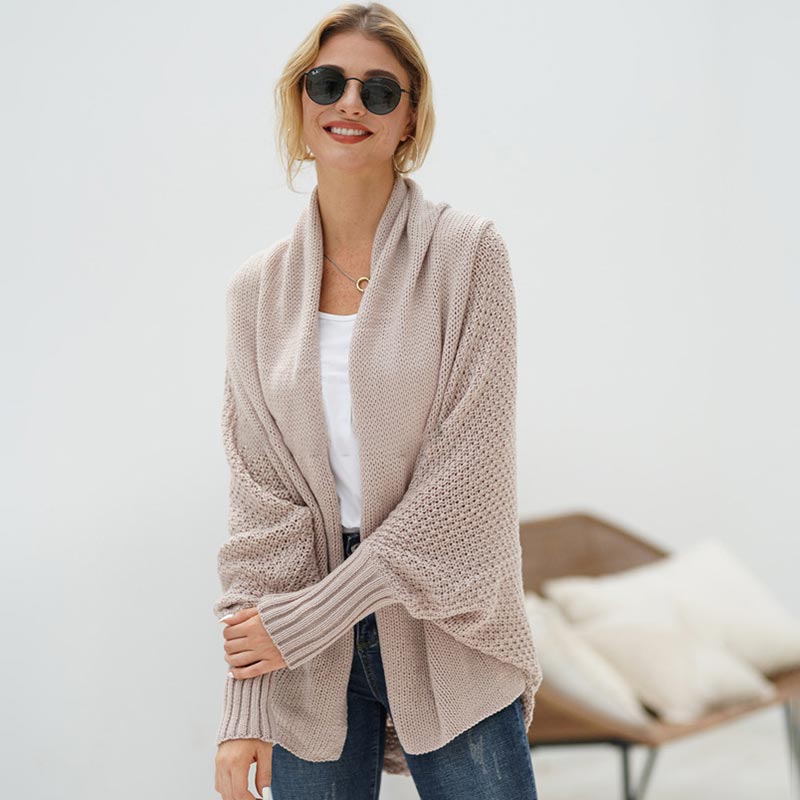 Oversized Sweater Knitted Patchwork Batwing Sleeves 4