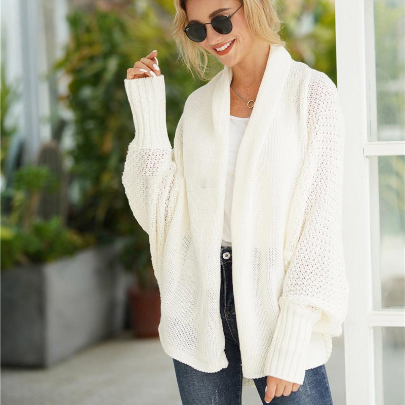 Oversized Sweater Knitted Patchwork Batwing Sleeves 11
