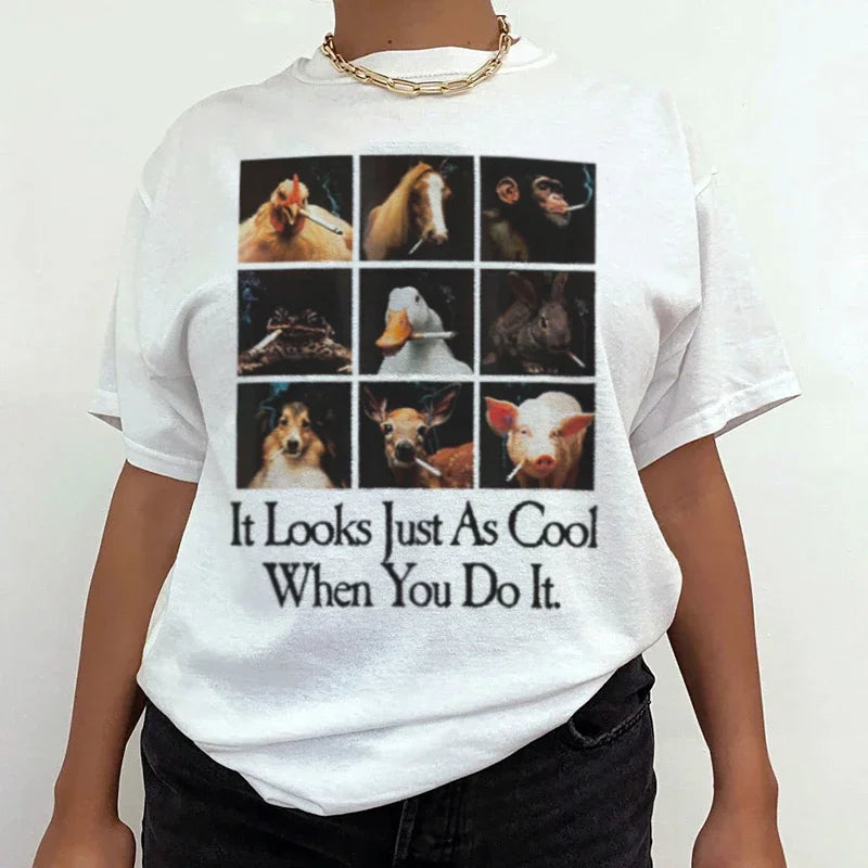 Animal Smoking Sarcastic Meme T-shirt - Fashionpara