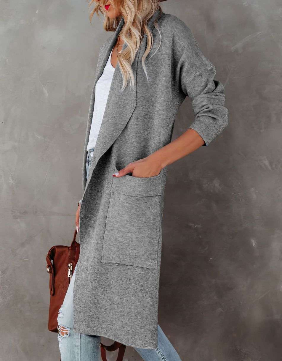 Softer Commuter Cardigan Coat with Large Lapels - ShoptheCIC