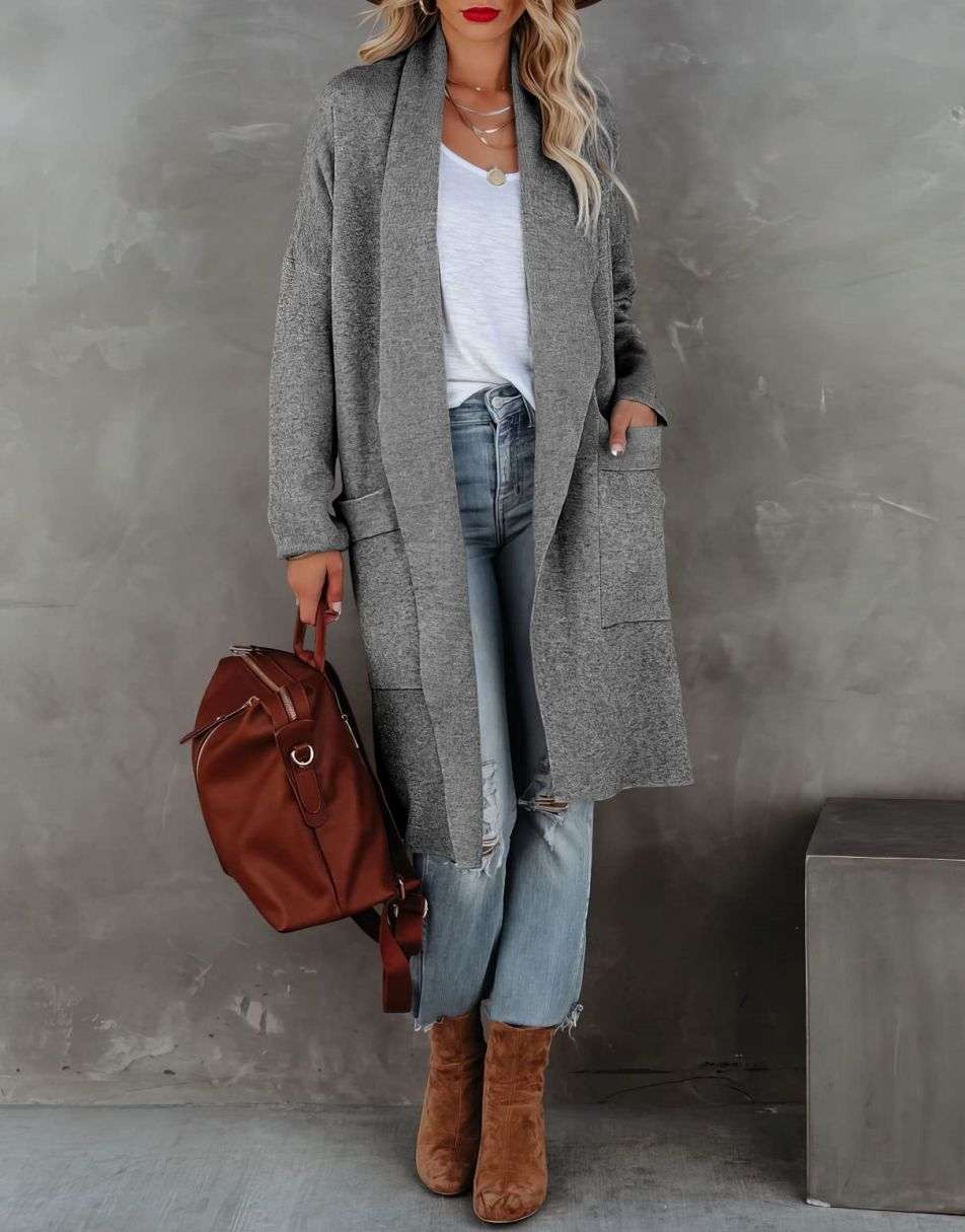 Softer Commuter Cardigan Coat with Large Lapels - ShoptheCIC