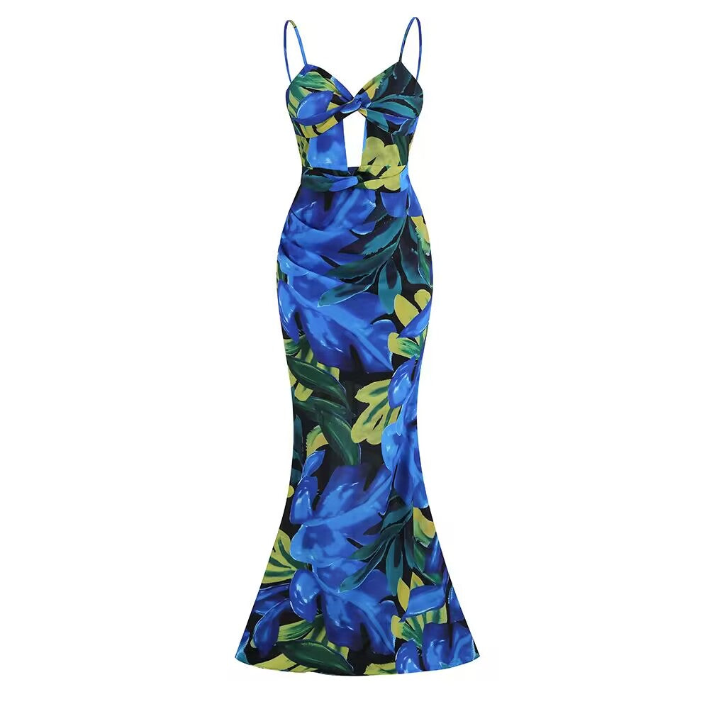KittenAlarm - Ariah Tropical Twist Backless Maxi Dress