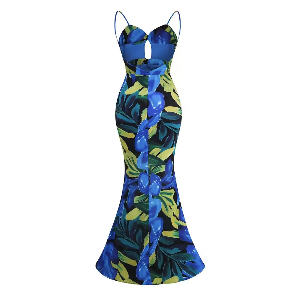 KittenAlarm - Ariah Tropical Twist Backless Maxi Dress