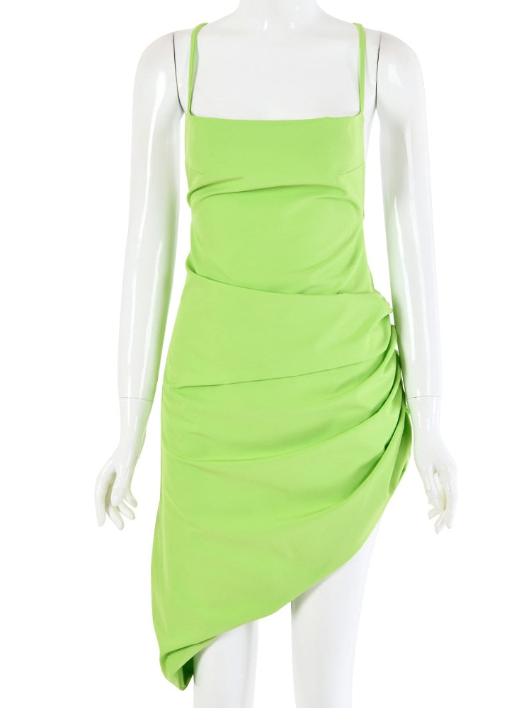 Spaghetti Strap Solid Bandage Dresses 5