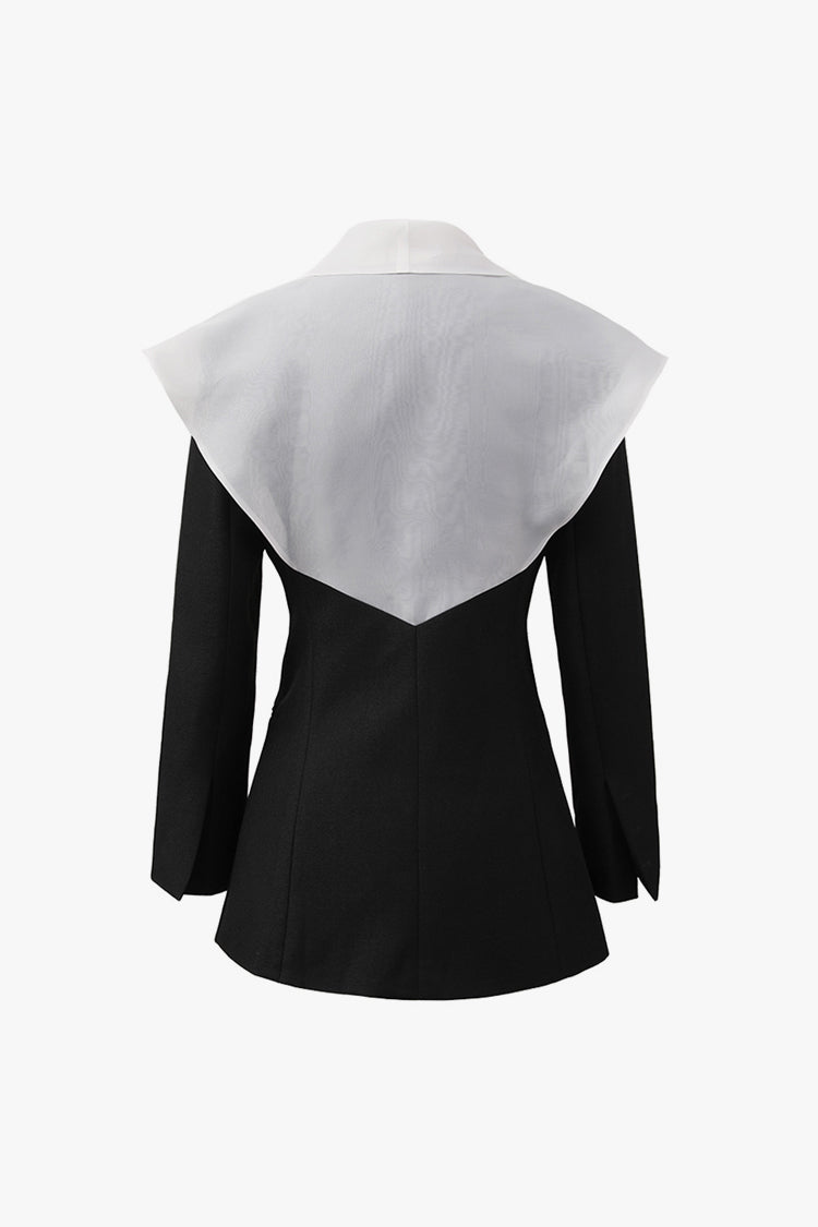 Asymmetric Layered Shawl Collar Tailored Blazer for Women