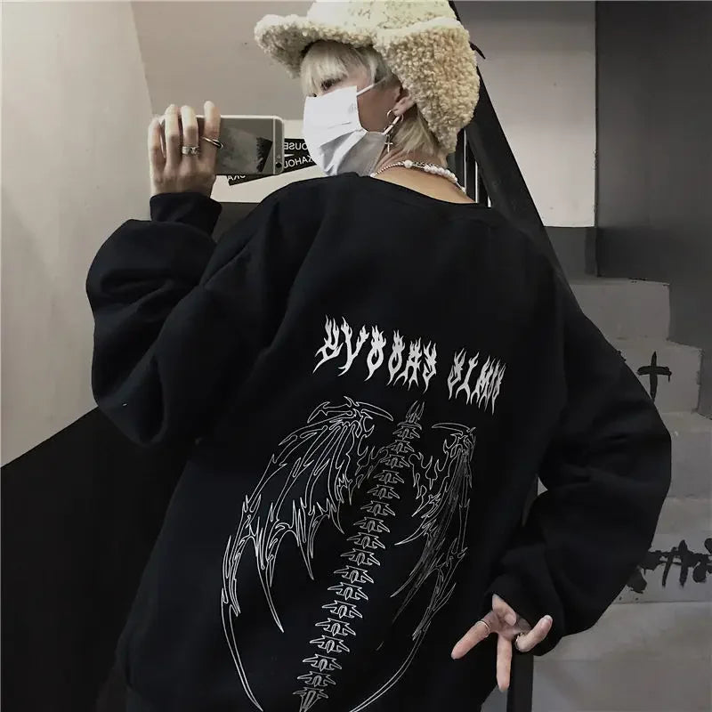 Punk Gothic Cool Oversized Streetwear Hoodie 4
