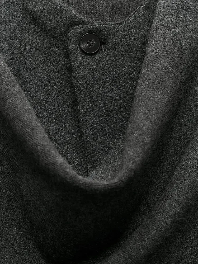 Loose Long Sleeve Knitted Cape Coat 5