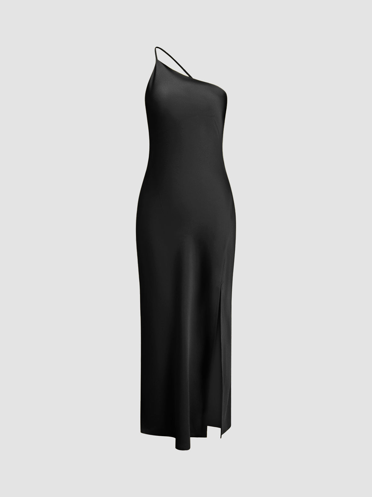 Satin Spaghetti Strap Cross Back Open Back Slip Maxi Dress - View 9