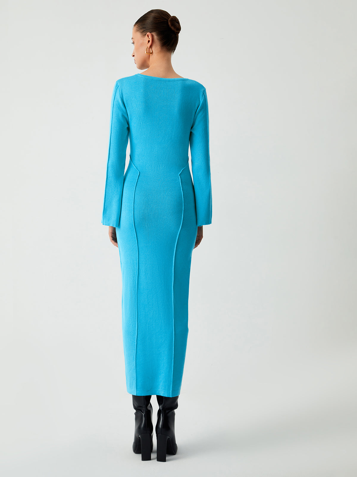 Coastal Allure Long Sleeve Long Sweater Dress 6