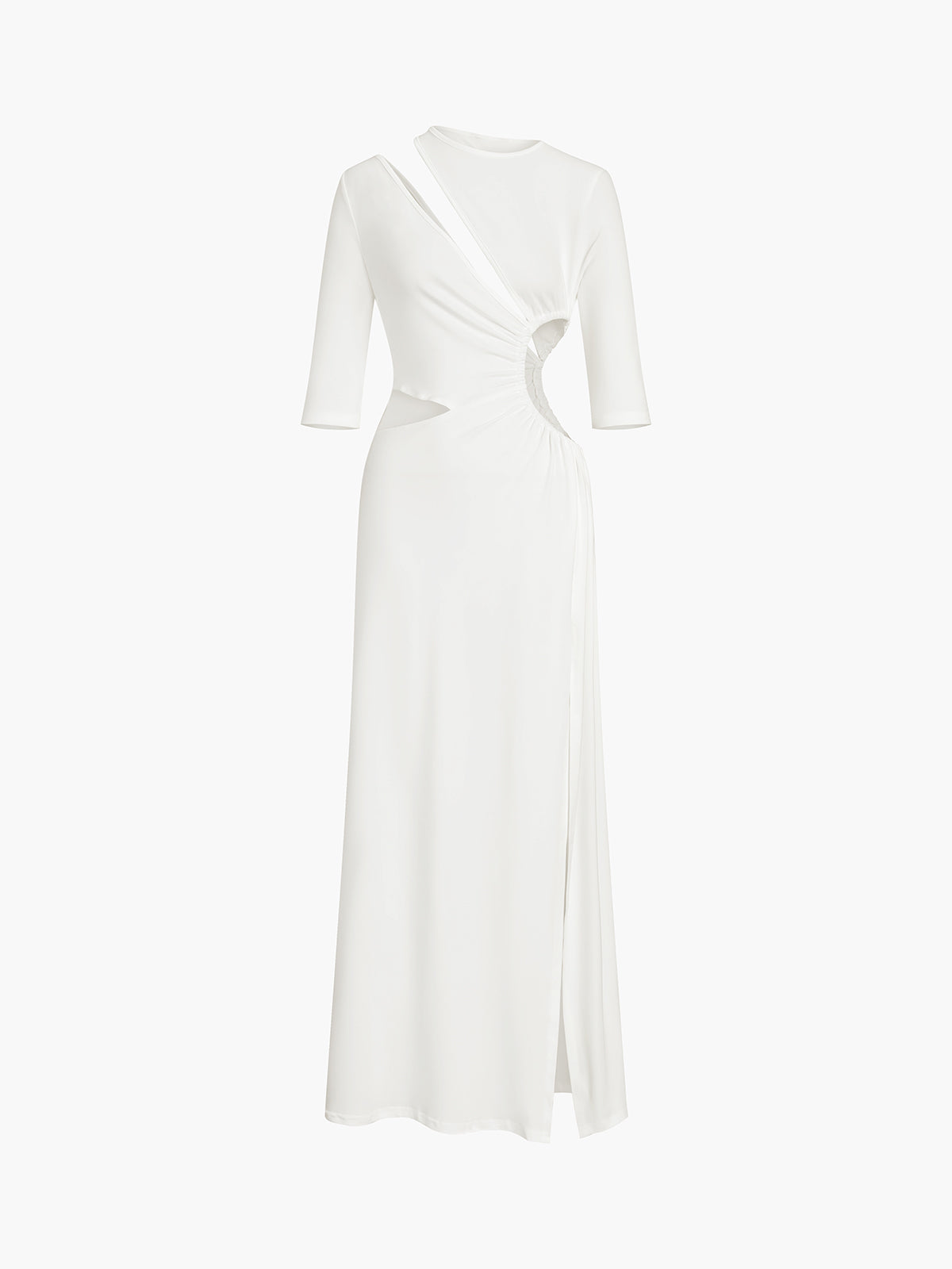 Asymmetric One-Shoulder Cutout High-Slit Maxi Dress 5