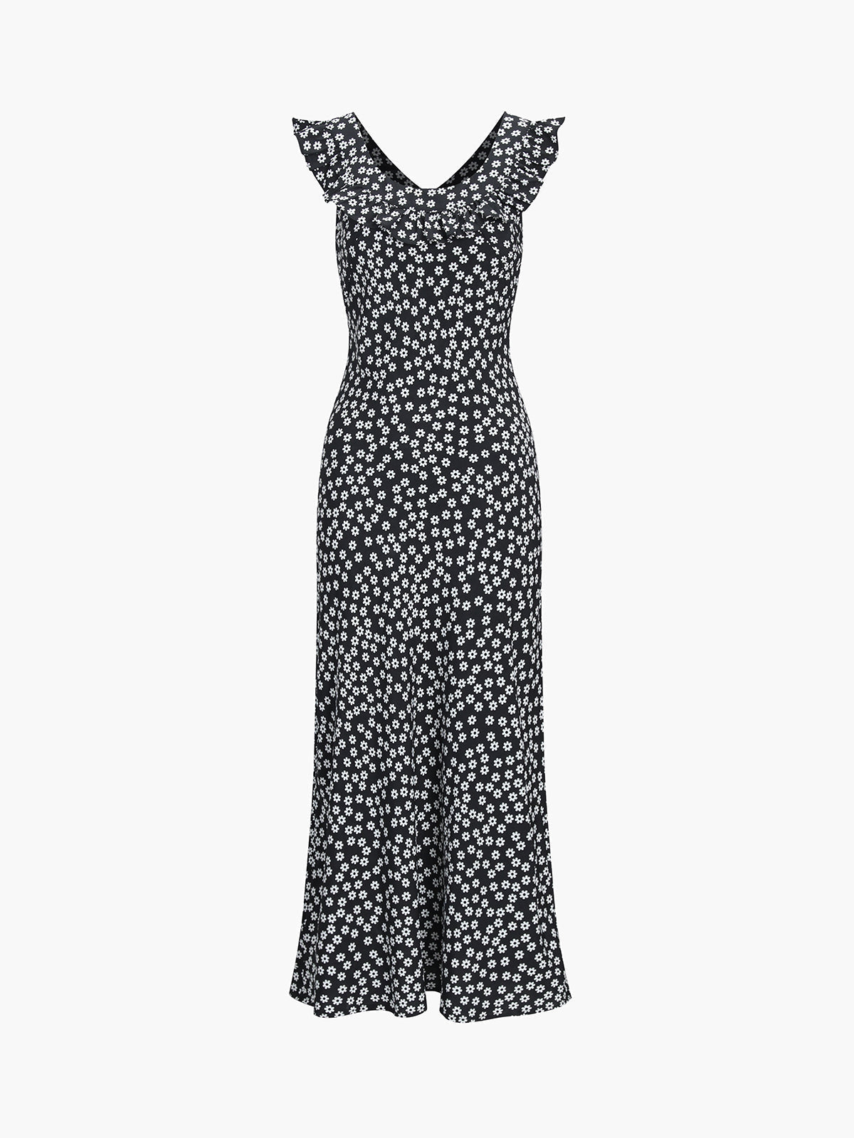 Floral Print Off Shoulder Ruffle Bodycon Maxi Dress 10